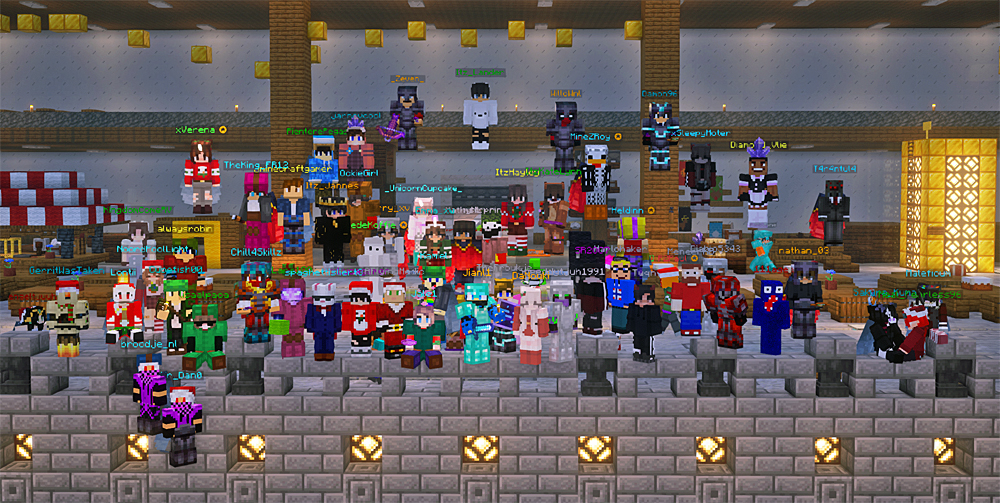 Spelers tijdens de grote vuurwerkshow op 27 december 2023